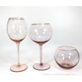 custom gold rimmed round Gin Glass set